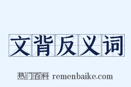 文背反义词是什么意思的图片